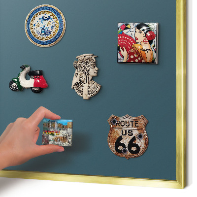 Tableau pour aimants cadre doré Turquoise foncé