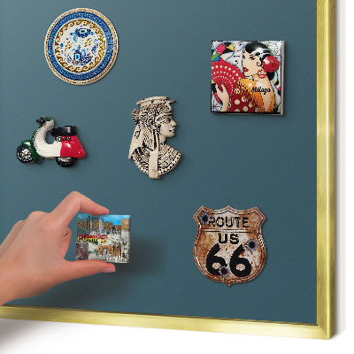 Tableau pour aimants cadre doré Turquoise foncé
