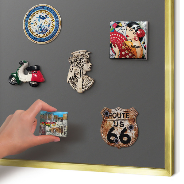 Tableau pour aimants cadre doré Gris foncé