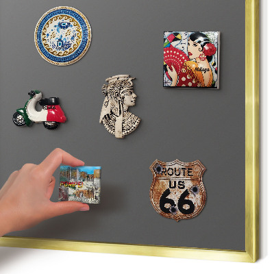 Tableau pour aimants cadre doré Gris foncé