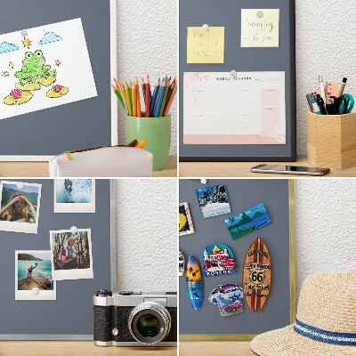 Tableau pour aimants cadre doré Gris froid