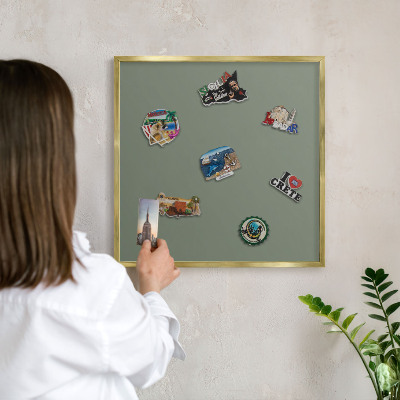 Tableau pour aimants cadre doré Sauge noire