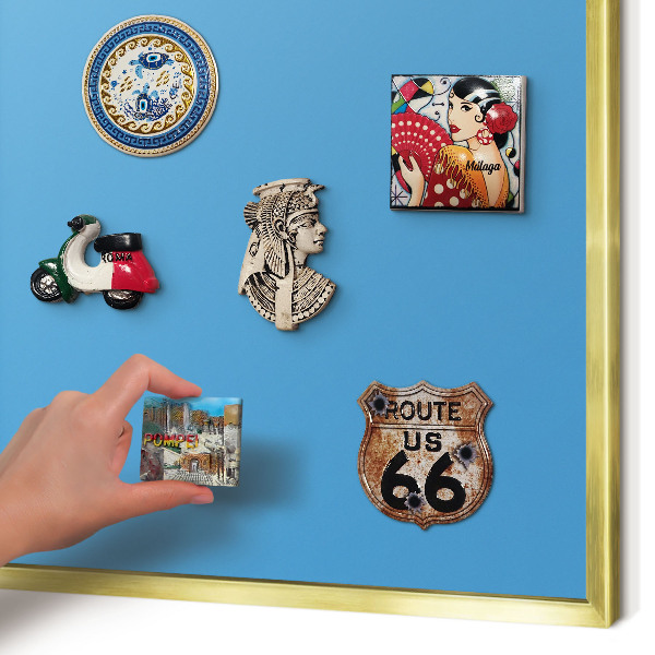 Tableau pour aimants cadre doré Eau bleue