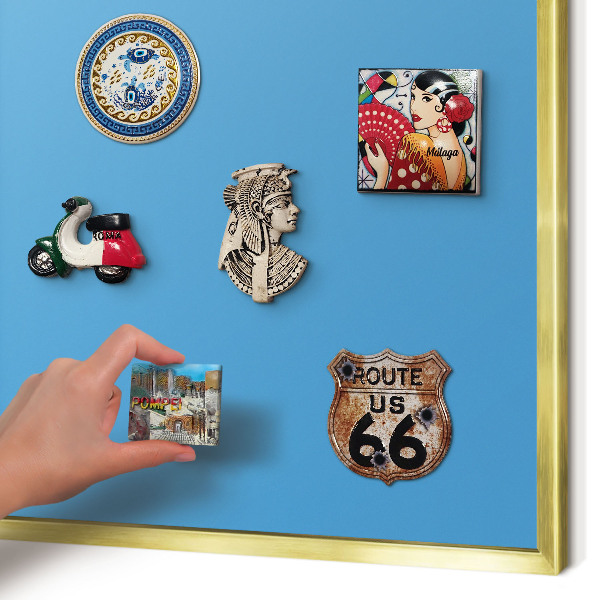 Tableau pour aimants cadre doré Eau bleue