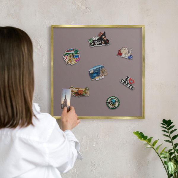 Tableau pour aimants cadre doré Brun cendré