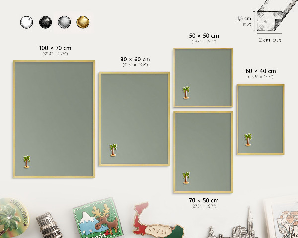 Tableau pour aimants cadre doré Sage