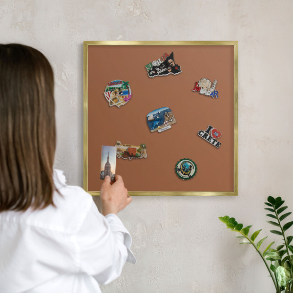 Tableau magnétique avec cadre de couleur dorée Orange foncé