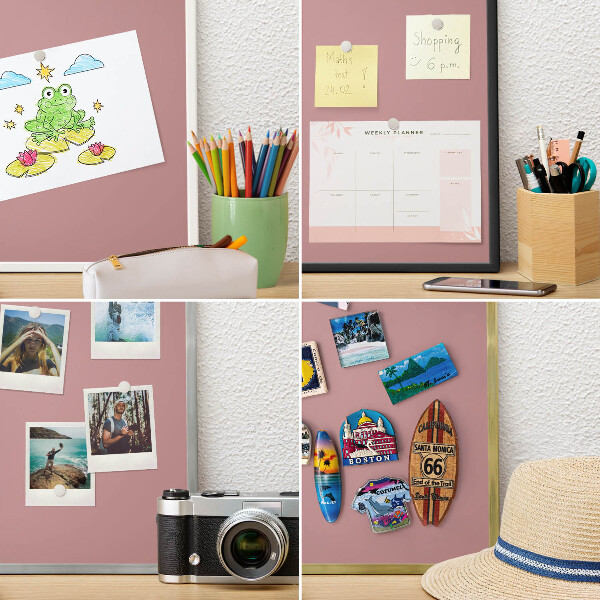 Tableau pour aimants cadre doré Rose pastel poudré