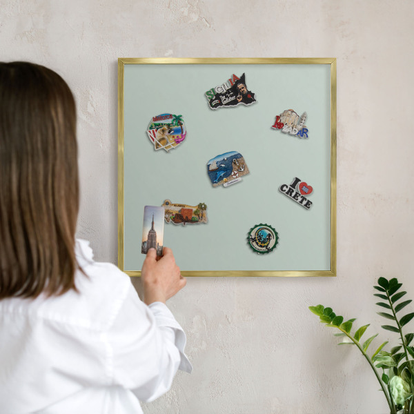 Tableau pour aimants cadre doré Menthe claire