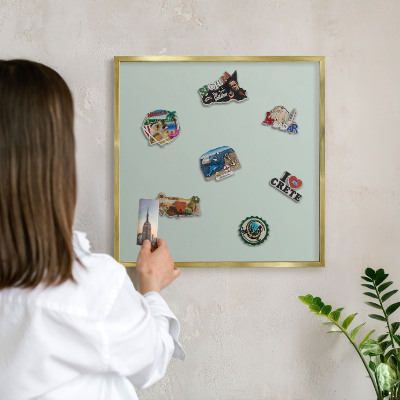 Tableau pour aimants cadre doré Menthe claire