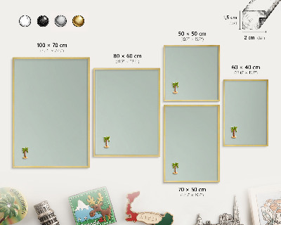 Tableau pour aimants cadre doré Menthe claire