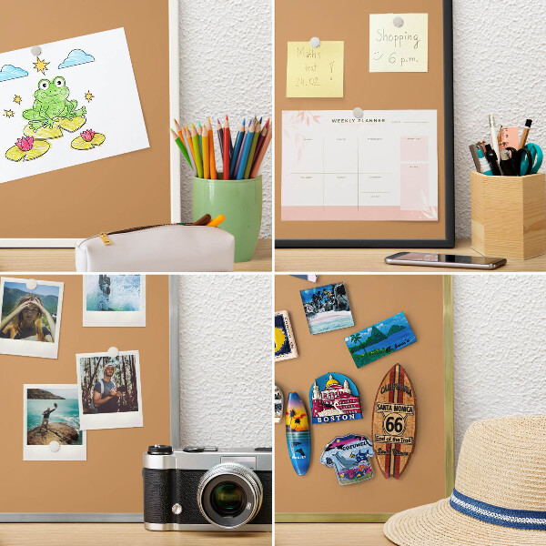 Tableau pour aimants cadre doré Orange terne