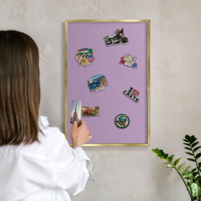 Tableau pour aimants cadre doré Violet clair