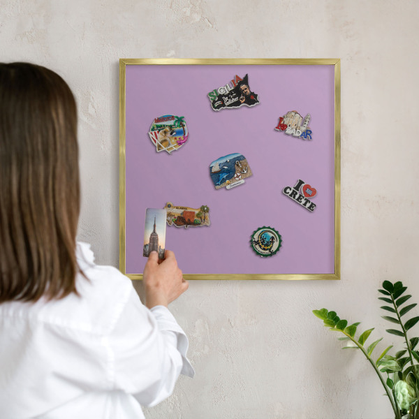 Tableau pour aimants cadre doré Violet clair