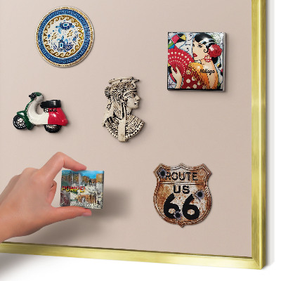 Tableau pour aimants cadre doré Rose beige