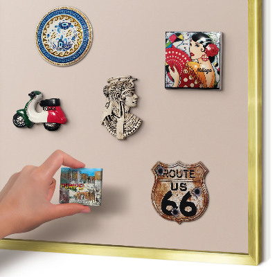 Tableau pour aimants cadre doré Rose beige