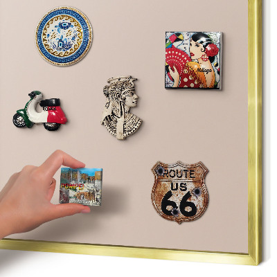 Tableau pour aimants cadre doré Rose beige