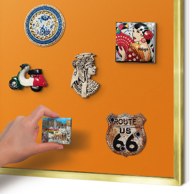 Tableau pour aimants cadre doré Orange fort