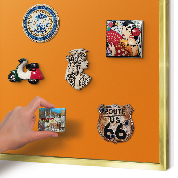 Tableau pour aimants cadre doré Orange fort