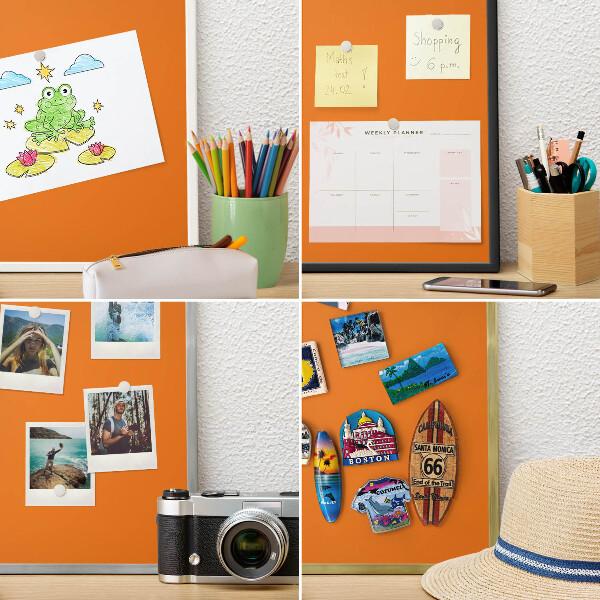 Tableau pour aimants cadre doré Orange fort