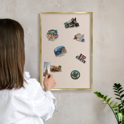 Tableau pour aimants cadre doré Beige chaud