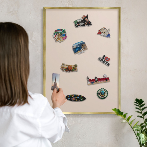 Tableau pour aimants cadre doré Beige chaud