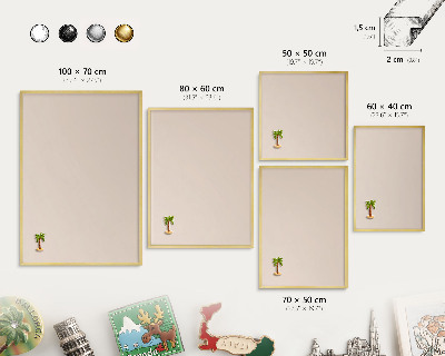 Tableau pour aimants cadre doré Beige chaud