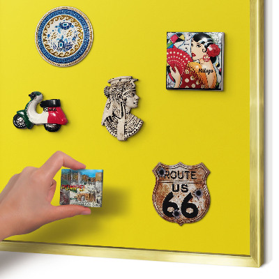 Tableau pour aimants cadre doré Jaune intense