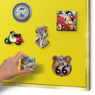 Tableau pour aimants cadre doré Jaune intense