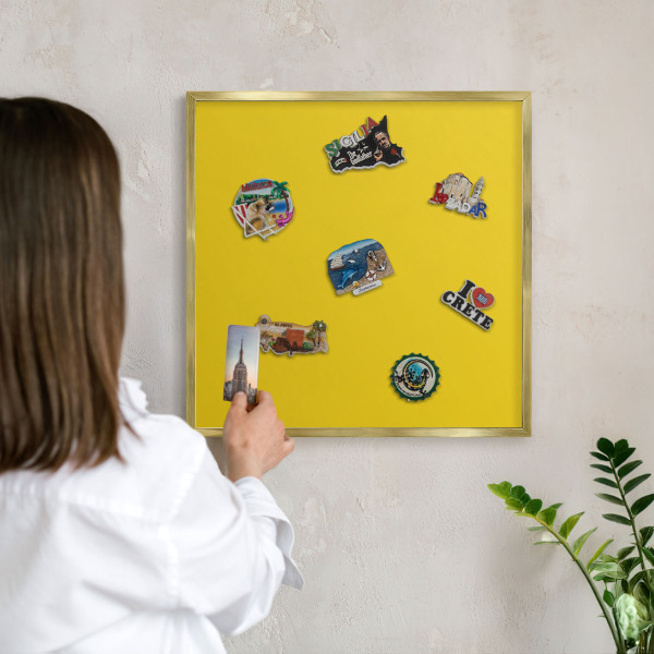 Tableau pour aimants cadre doré Jaune intense