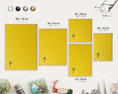Tableau pour aimants cadre doré Jaune intense