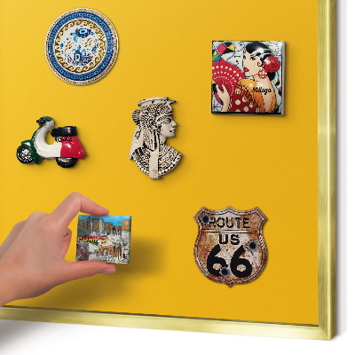 Tableau pour aimants cadre doré Orange vif