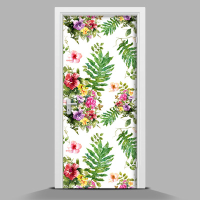 Autocollant de porte Motif floral