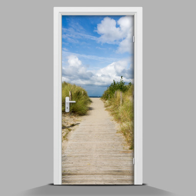 Papier adhésif pour porte Chemin vers la plage