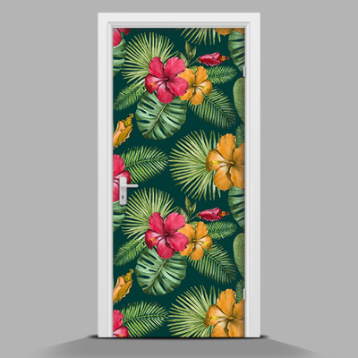 Autocollant porte Motif tropical