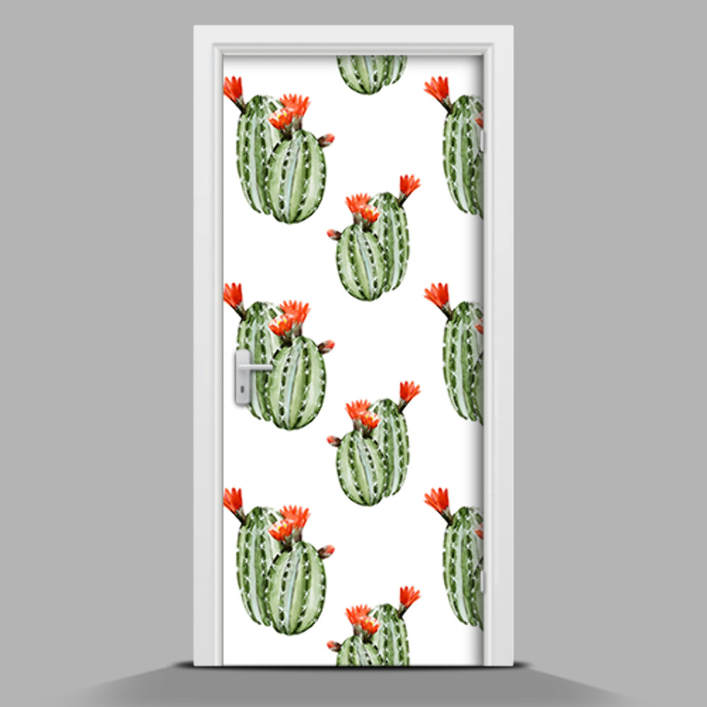 Décoration porte intérieur Cactus colorés