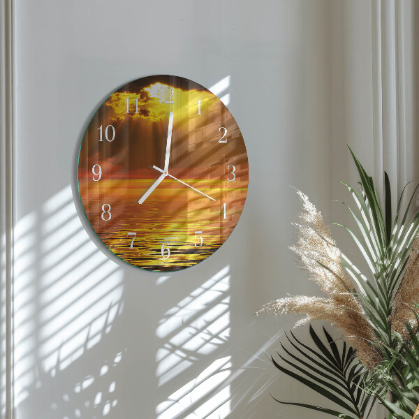 Horloge ronde Coucher de soleil