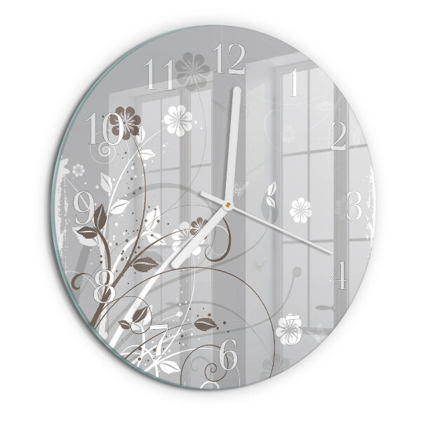 Horloge ronde Fleurs