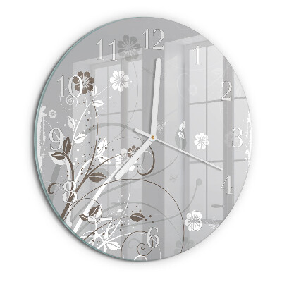 Horloge ronde Fleurs