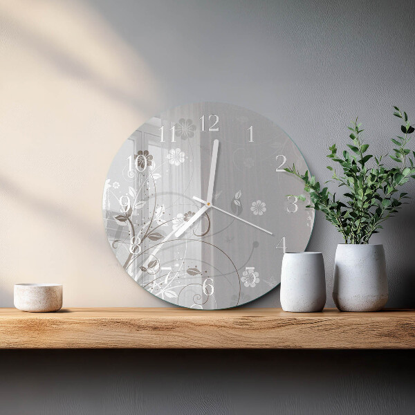 Horloge ronde Fleurs