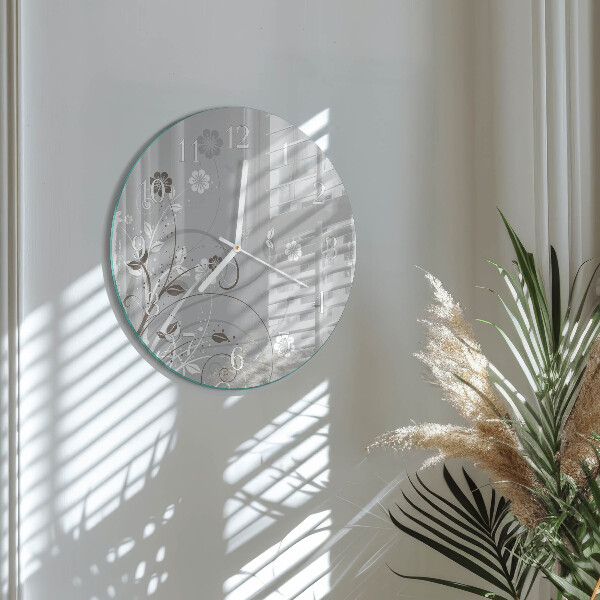 Horloge ronde Fleurs
