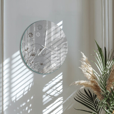 Horloge ronde Fleurs