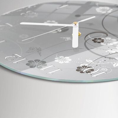 Horloge ronde Fleurs