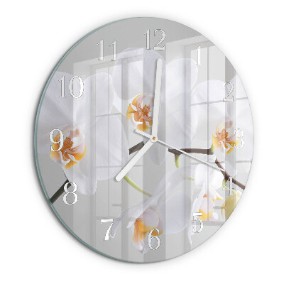 Horloge ronde Orchidée