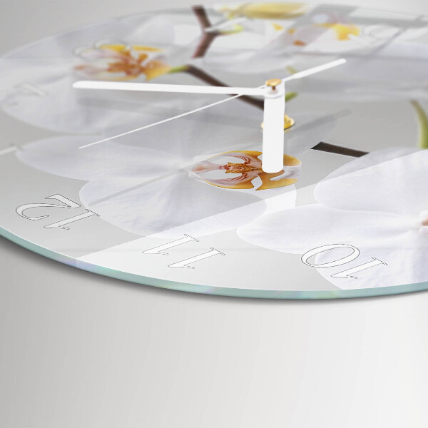 Horloge ronde Orchidée