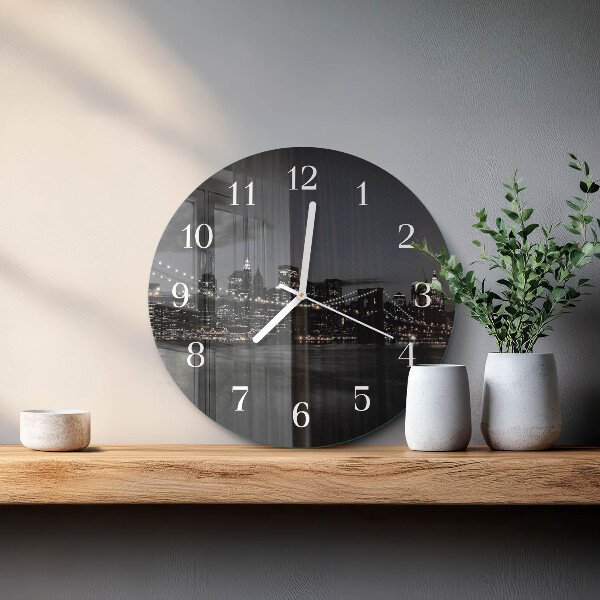 Horloge ronde Pont horizontal