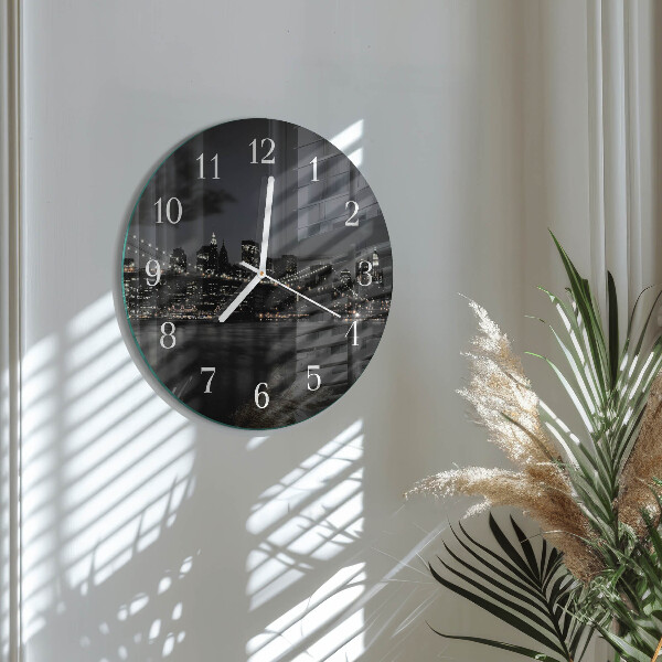 Horloge ronde Pont horizontal