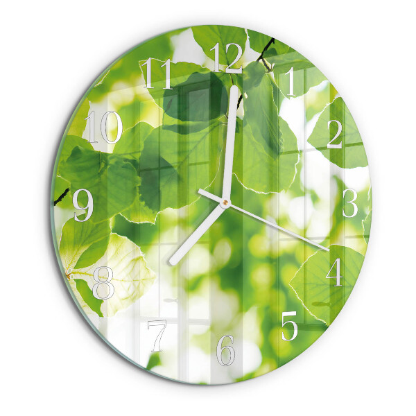 Horloge ronde Feuilles