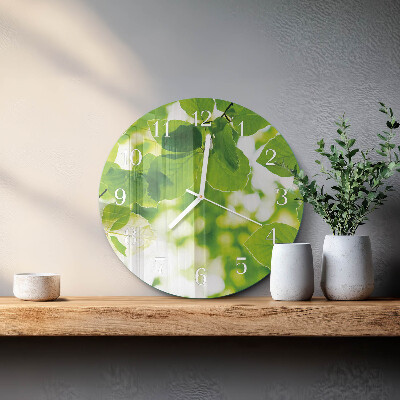 Horloge ronde Feuilles