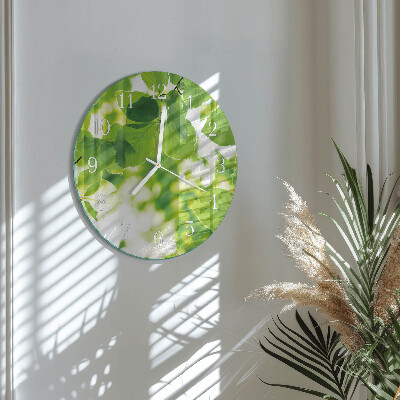 Horloge ronde Feuilles
